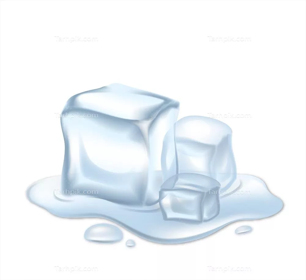 ایجاد یک تصویر واقعی از مکعبهای یخ ذوبشده با استفاده از وکتور