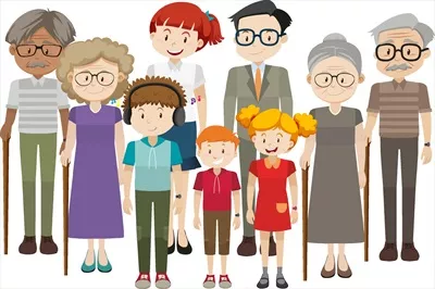 وکتور شخصیت کارتونی عضوی از خانواده بر روی پسزمینه سفید