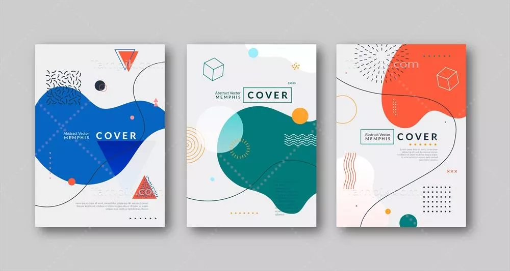 مجموعه وکتور کاور طراحی ممفیس با الگوهای مدرن و جسورانه