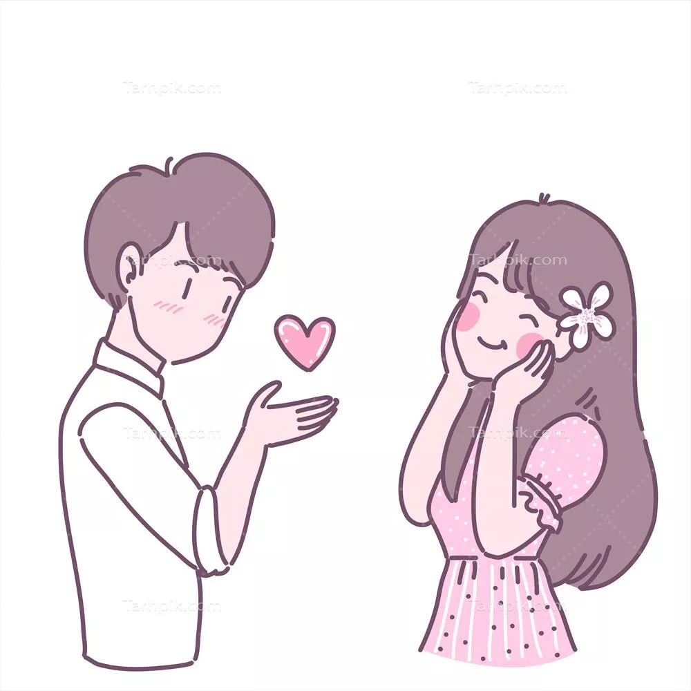 تصویر وکتوری مردان و زنان که به یکدیگر عشق نشان میدهند