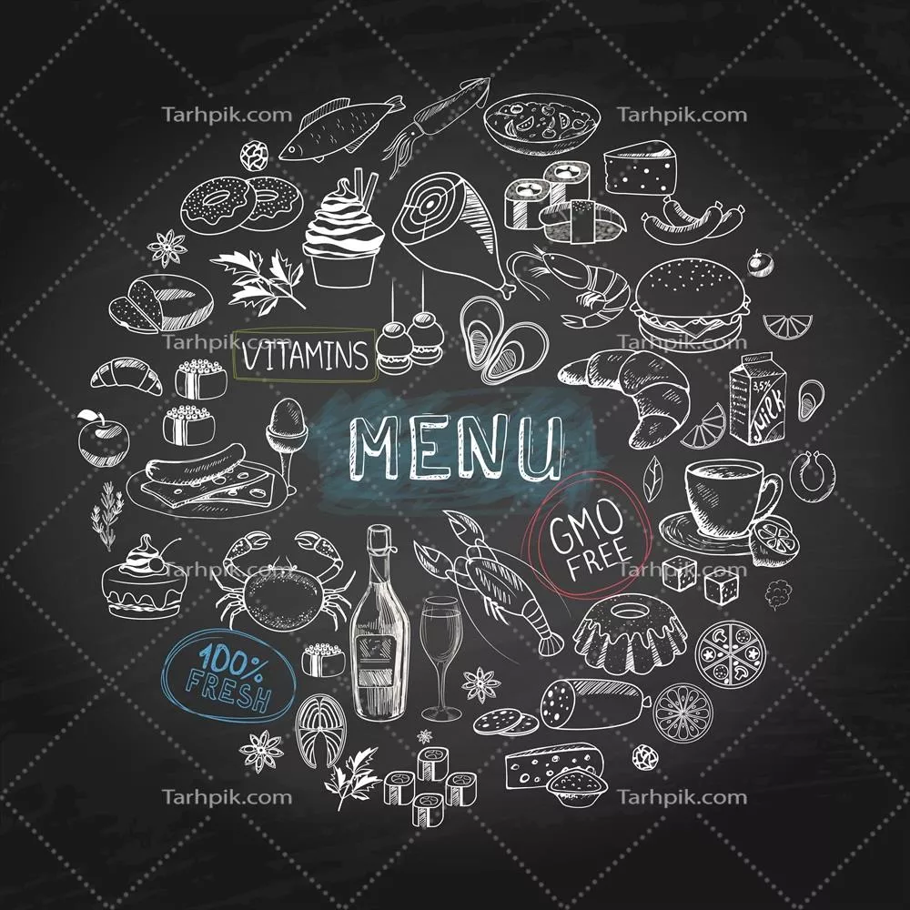منوی غذایی کافه: طراحی و وکتورهای جذاب برای غذاها