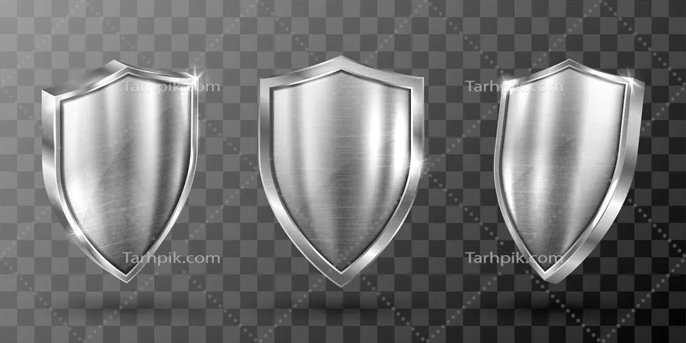 شیلد فلزی با فریم فولادی - وکتور واقعگرایانه و دقیق