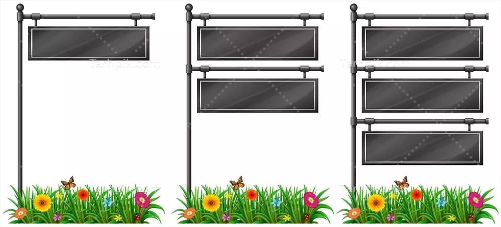 وکتور تصویر نقشی از نشان فلزی بر روی تیرک ها برای نمای شهری