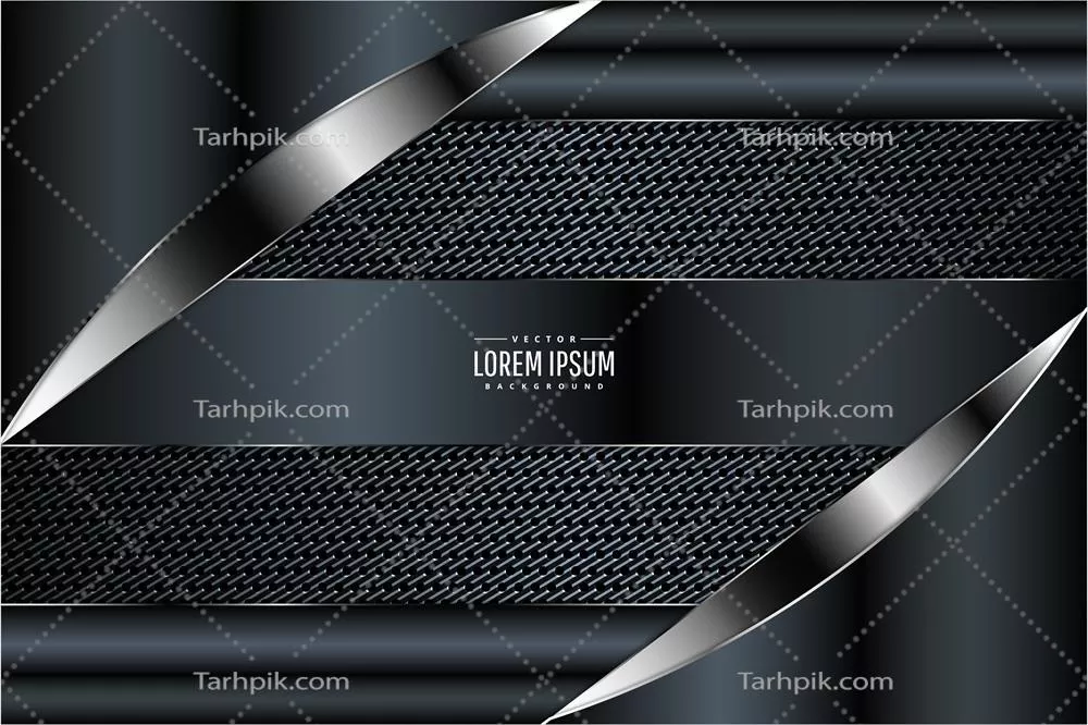 وکتور پس‌زمینه لوکس با Texture کربن‌فیبر، رنگ آبی تیره و نقره‌ای فلزی