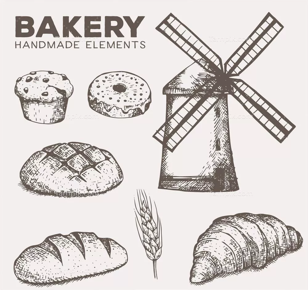 عناصر وکتوری نانوایی دستی آسیاب: طراحی خلاقانه و منحصر به فرد