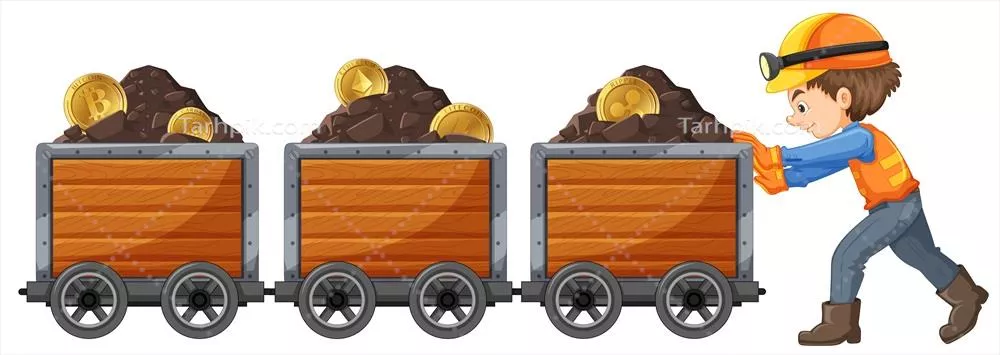 نقاشی وکتور کارگر معدن با پسزمینه سفید و جزئیات شغلی