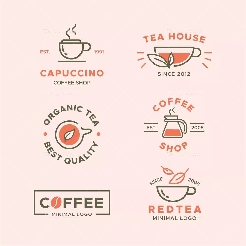 مجموعه لوگوهای مینیمالیستی دو رنگ وکتور برای طراحان