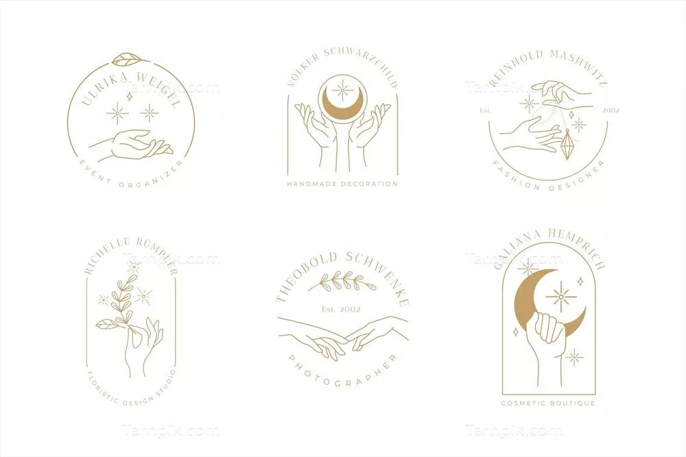 مجموعه لوگو مینیمالیستی دستان - طراحی وکتور مدرن