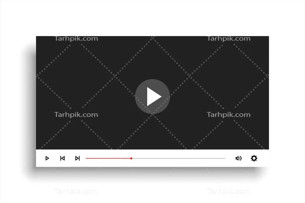 طراحی الگوی ویدیو پلیر سفید مینیمالیستی وکتور برای استفاده در پروژهها