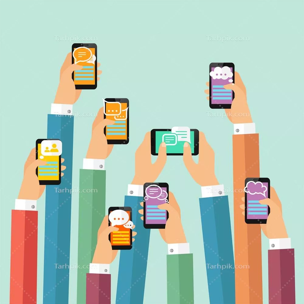 تصویر وکتور چت موبایل با طراحی زیبا و کاربرپسند
