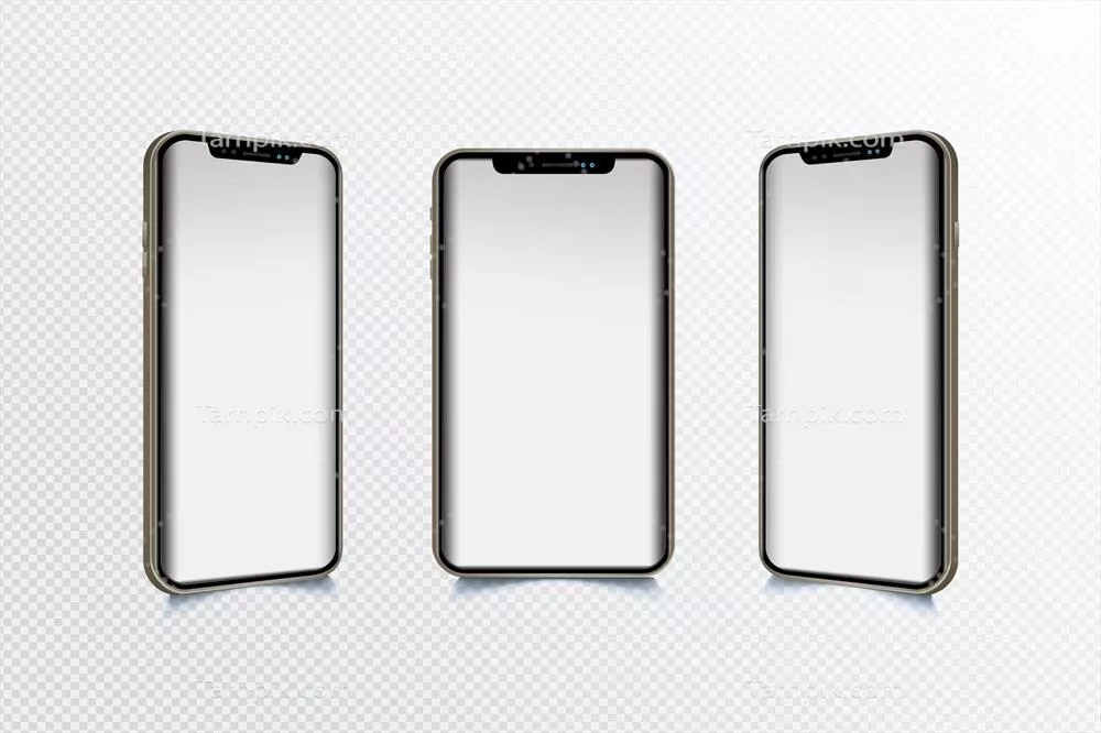 طرح وکتور نمای مختلف دستگاههای موبایل برای طراحی گرافیکی