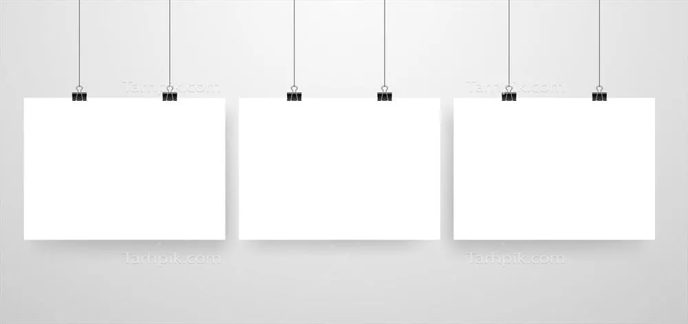 وکتور پوستر سفید واقعگرایانه خالی برای طراحی و نمونهسازی