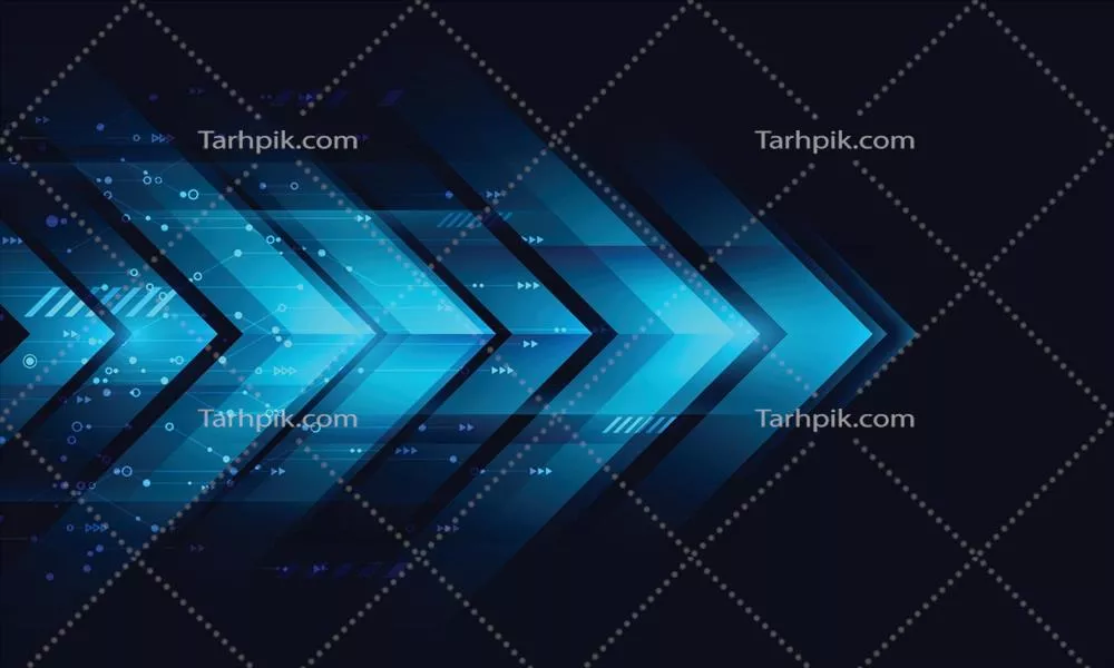 وکتور حرکات مدرن و انتزاعی با رنگ‌های شاداب و پیکان‌های پویا و پرسرعت