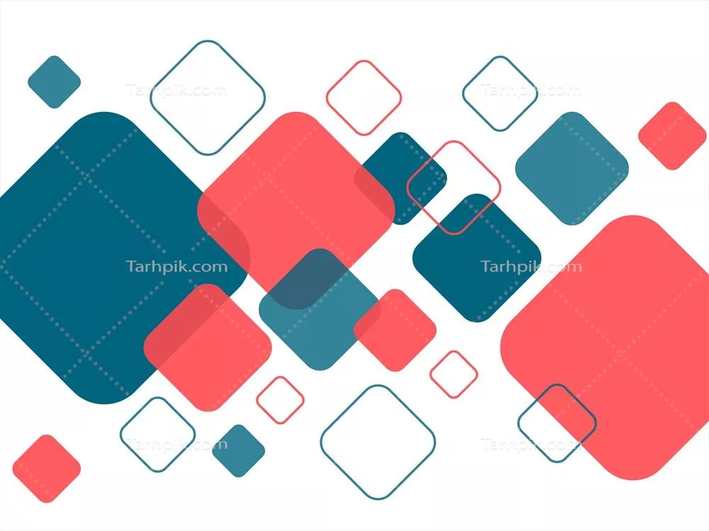وکتور الگوی مدرن و انتزاعی با عناصر هندسی مربع شکل و عکس العمل های متنوع