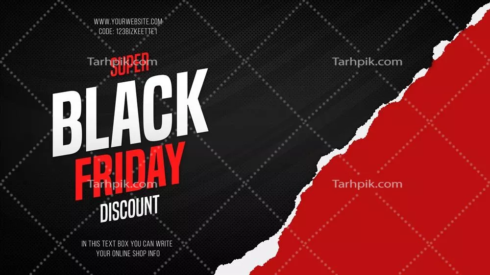 وکتور بنر پس‌زمینه فروش جمعه سیاه مدرن با طراحی واقعی پارگی کاغذی