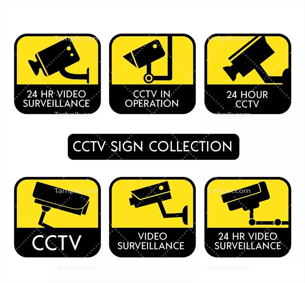 مجموعهای مدرن از تابلوهای دوربین مداربسته با طراحی تخت و وکتور