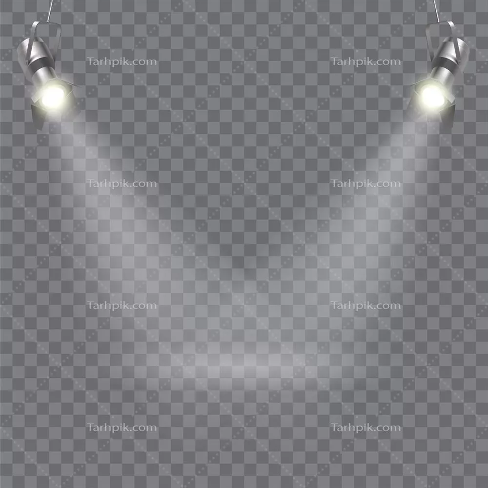 وکتور طراحی مدرن پروژکتورهای نورافشانی با دو پرژکتور و پرتوهای متقاطع