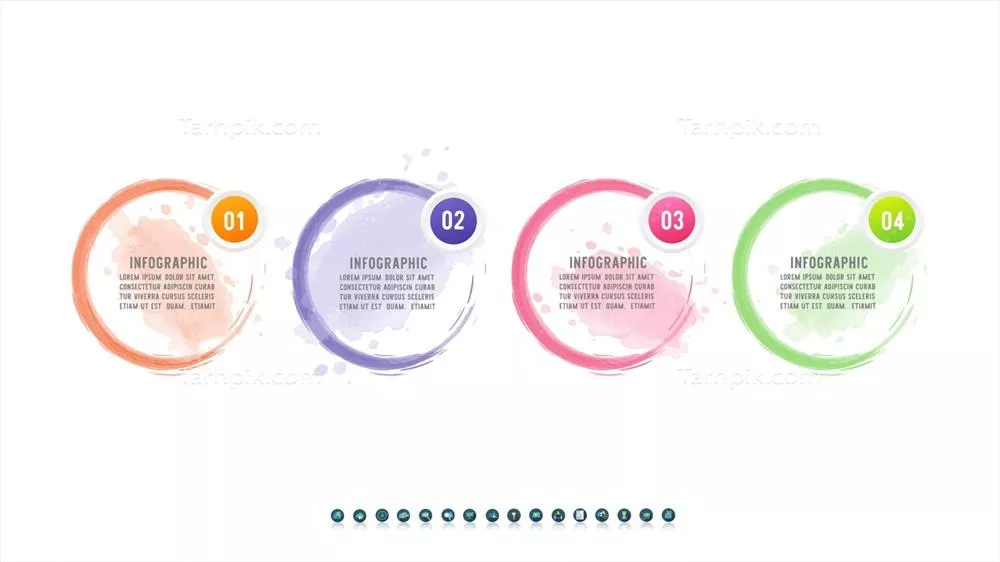 وکتور الگوهای اینفوگرافیک مدرن با چهار مرحله برای استفاده در طراحی ورکفلو