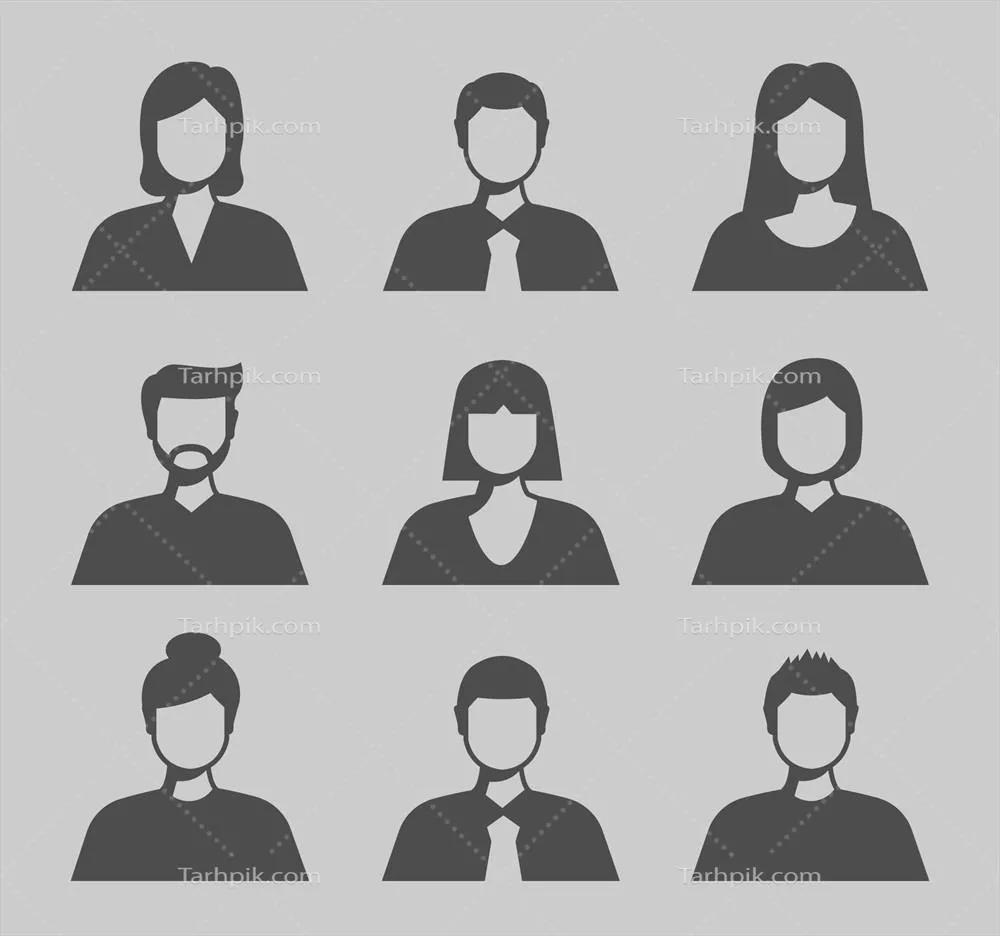 آواتارهای مدرن و سیلوئت وکتور به سبک مدرن و جذاب