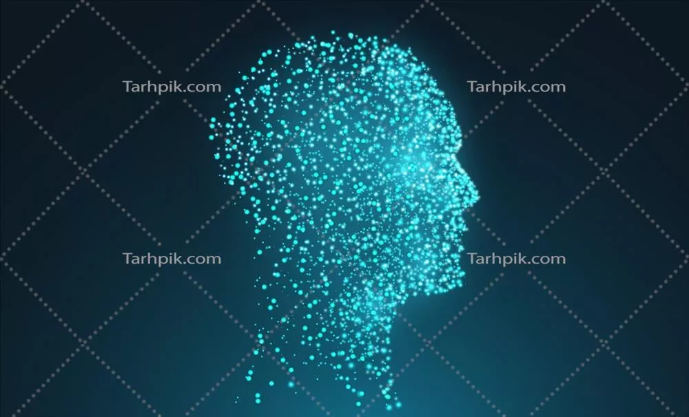 پس زمینه وکتوری صورت با ذرات مدرن و طراحی معاصر