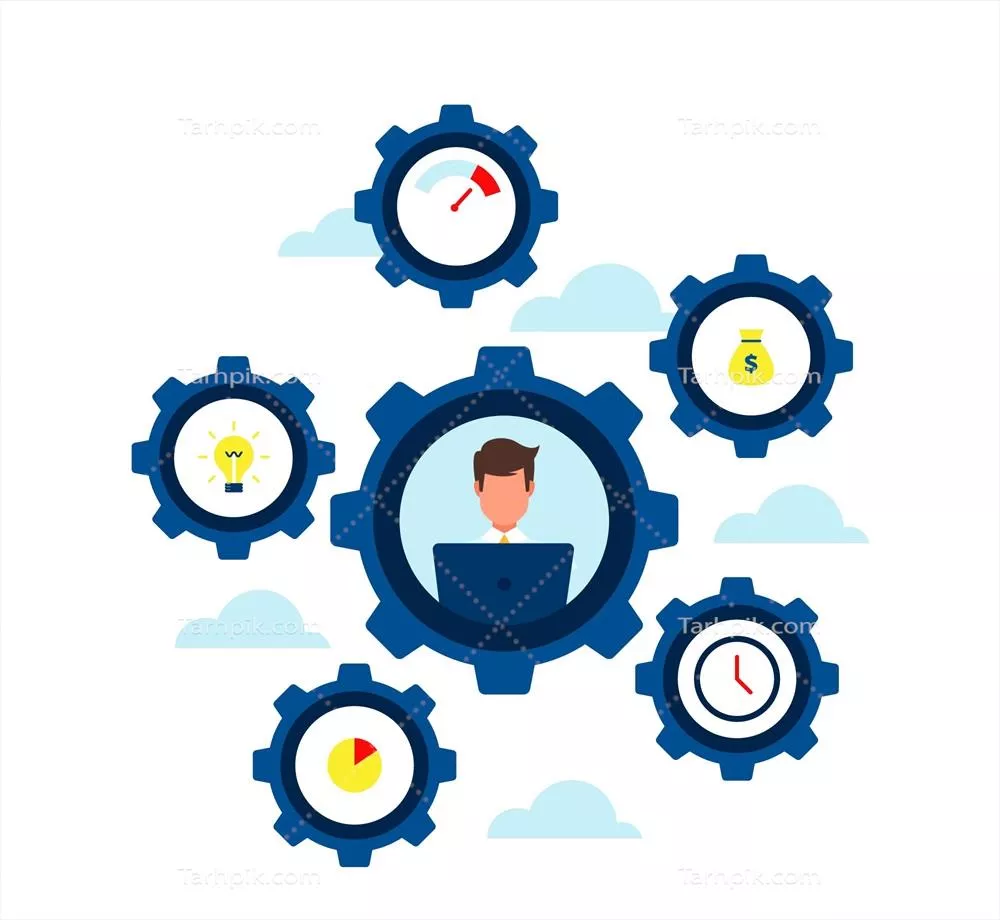 وکتور مفهوم مدرن بهرهوری با طراحی فلت و بصری جذاب