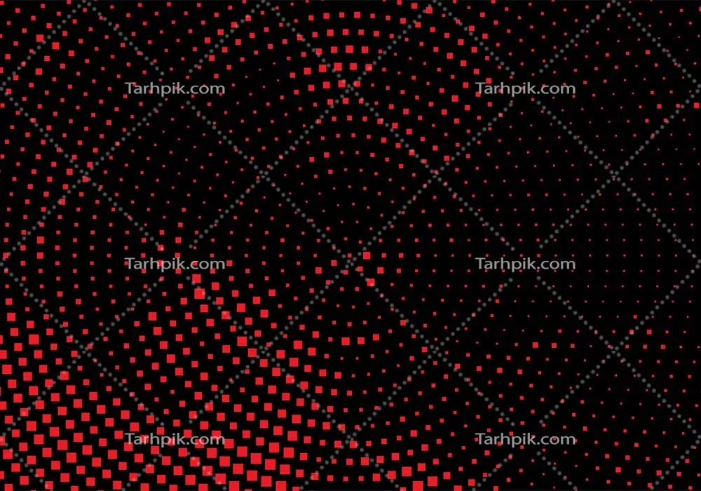 وکتور پسزمینه دیجیتال دایرهای مدرن با نقطههای قرمز و سیاه به صورت شعاعی