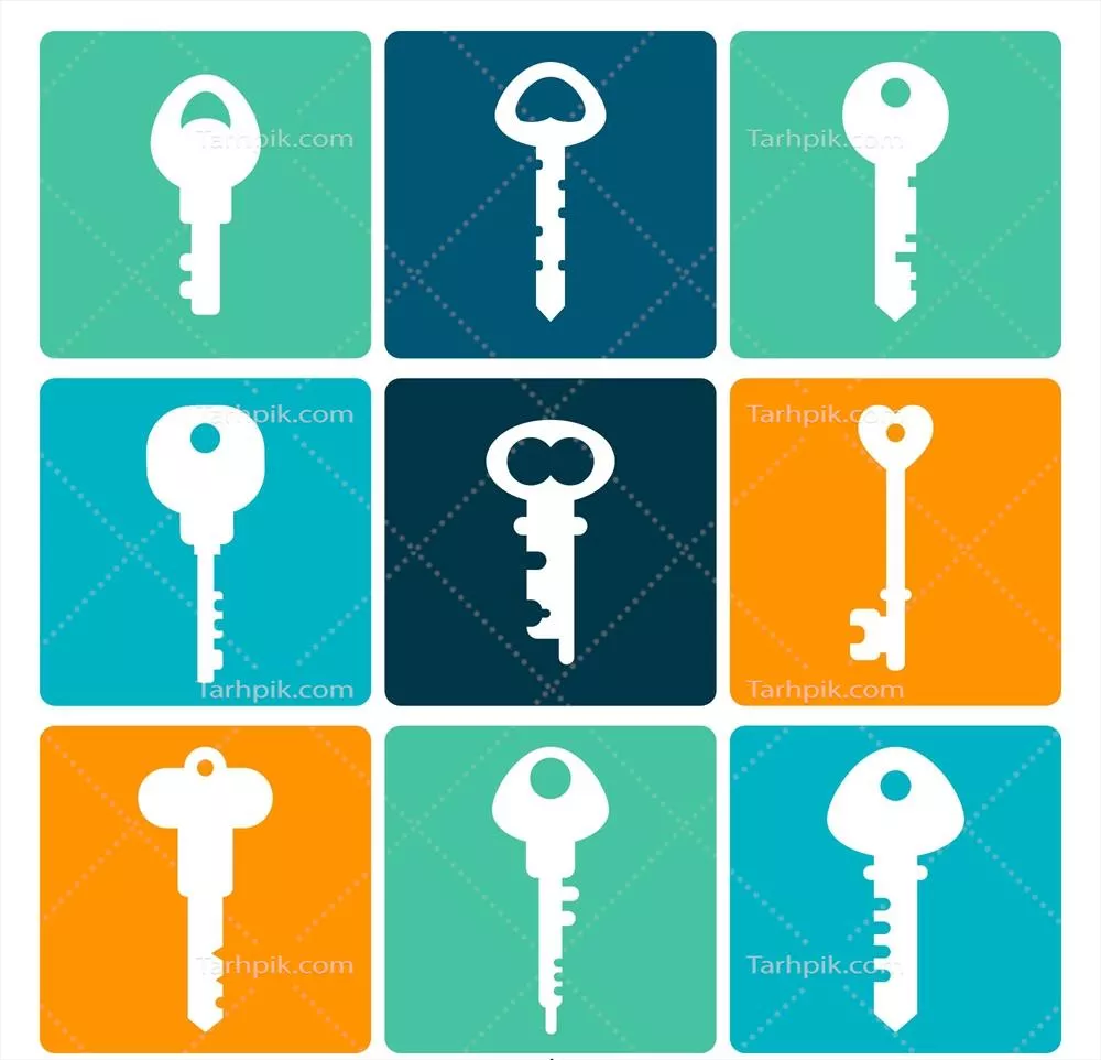 وکتور کلیدهای مدرن و طراحی شده با کیفیت بالا برای استفاده در پروژههای دیجیتالی