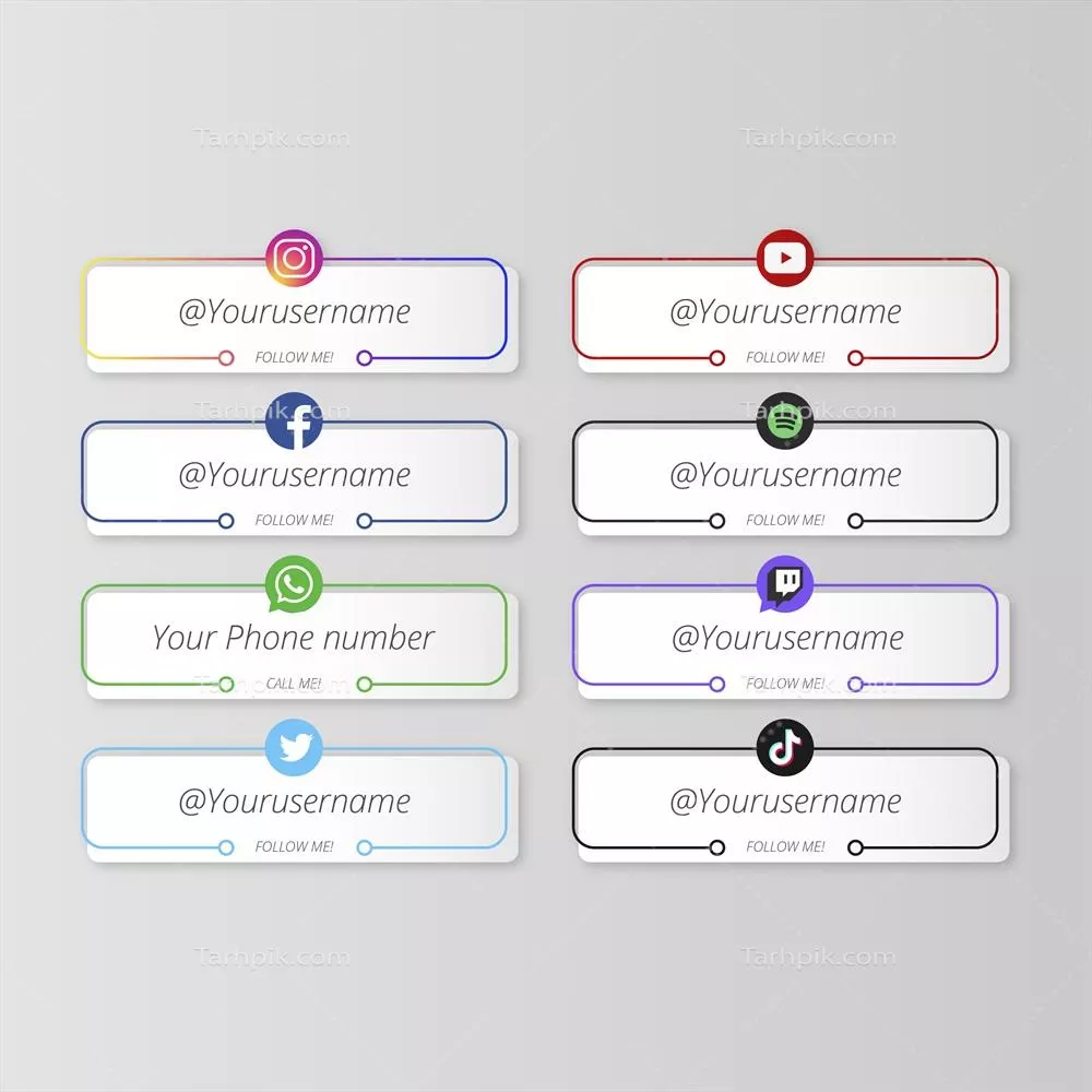 بسته وکتور پایین‌نویس‌های مدرن برای رسانه‌های اجتماعی