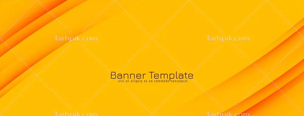 وکتور طراحی بنر مدرن با خطوط موجی و برش کاغذی به رنگ زرد
