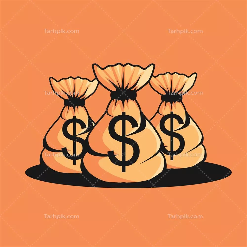 وکتور آیکن کیسه پول با مفهوم صرفه‌جویی در پول با رنگ طلایی