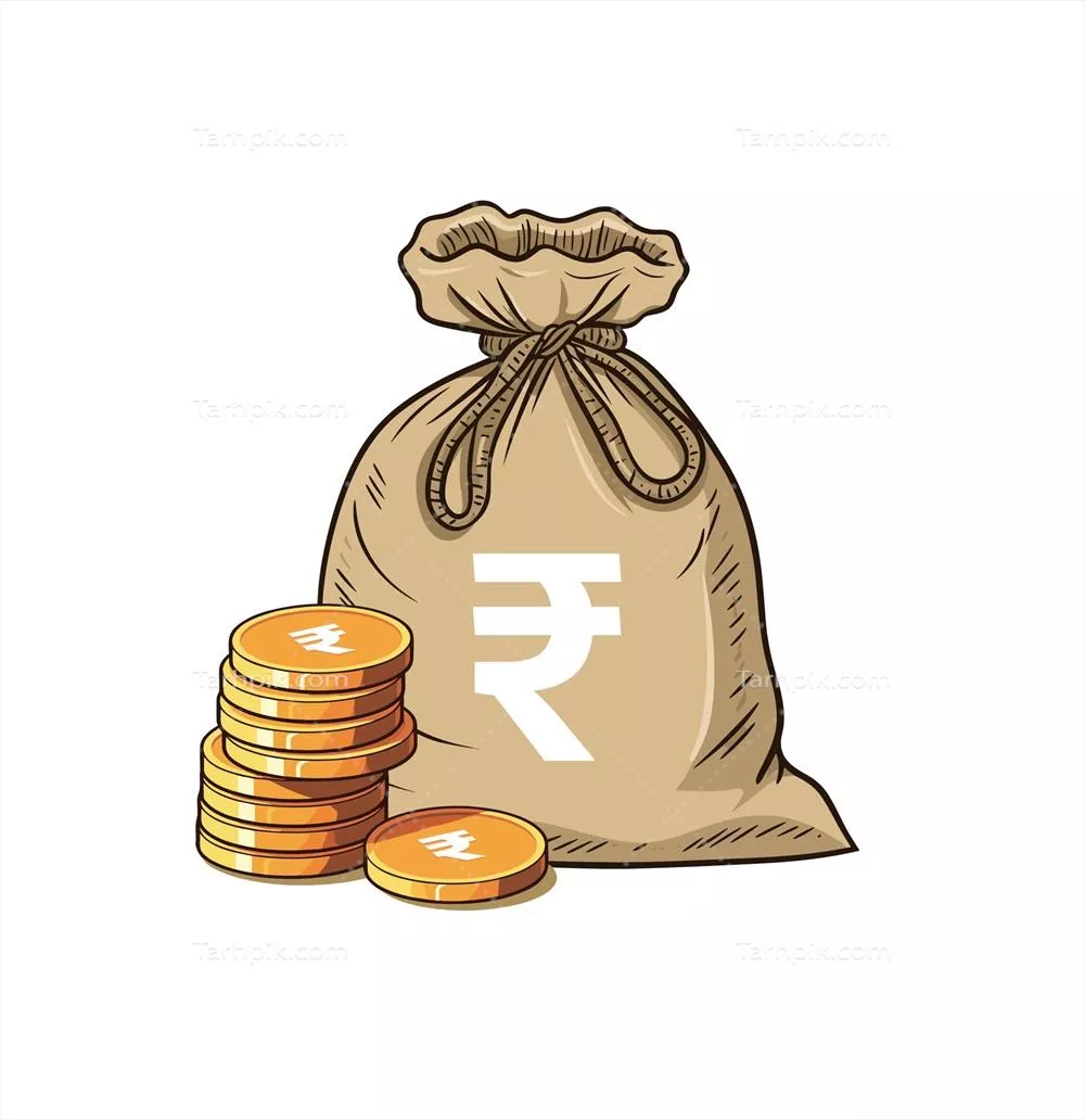 وکتور کیف پول جوتی با سکه و پول و سکه های متشکل از سکه ها