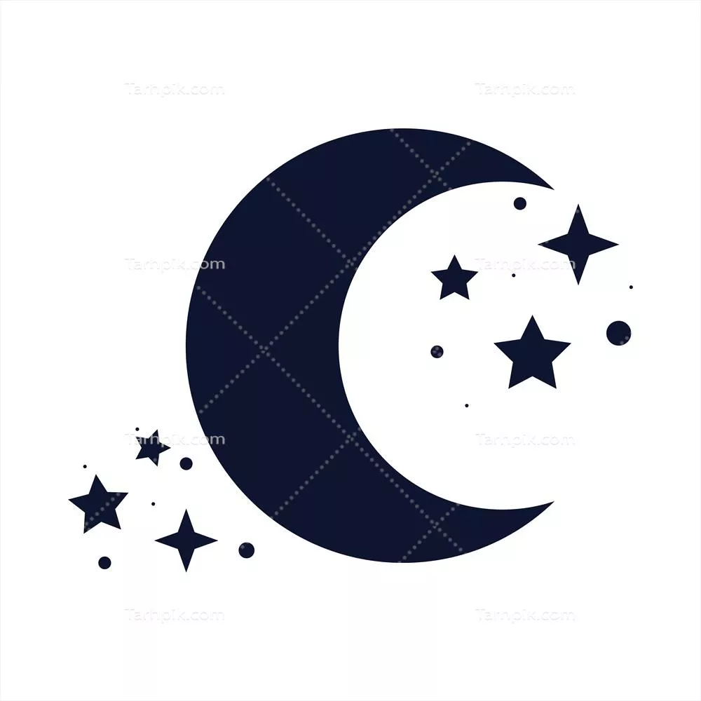 وکتور ماه و ستارهها: زیباییهای آسمان شب و رازهای آن