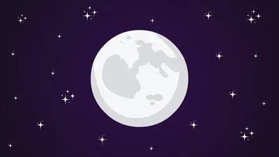 تصویر برداری وکتورس حس شگفت انگیز ماه با سبک کارتونی و طراحی تخت