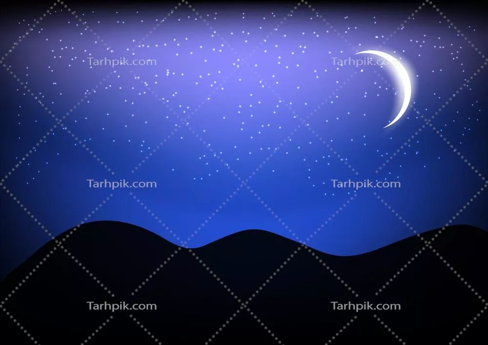 طراحی گرافیکی وکتور از ماه در آسمان شب با زیبایی خیرهکننده