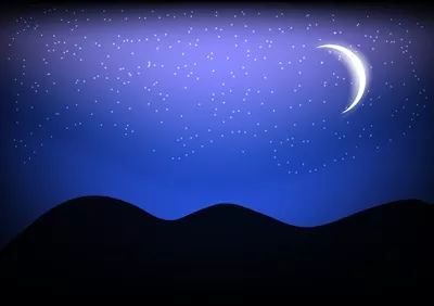 طراحی گرافیکی وکتور از ماه در آسمان شب با زیبایی خیرهکننده