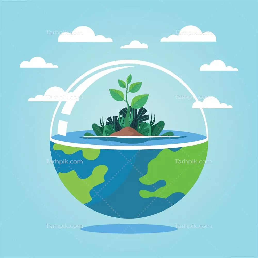 وکتور دستگاه جهانی زمین مادر به مناسبت روز جهانی محیط زیست