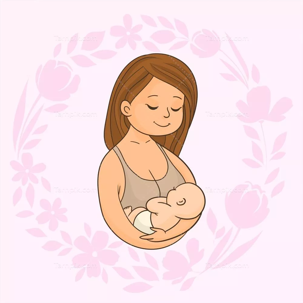 وکتور لحظات شیرین مادر و نوزاد، ارتباط عاطفی و عشق بی‌پایان