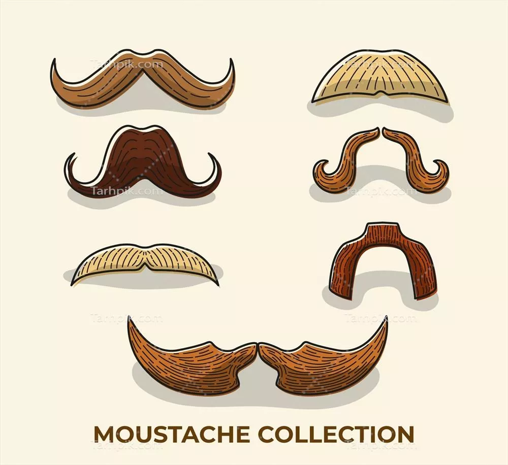 مجموعه وکتور سیبیل‌ها: طراحی‌های خلاقانه و منحصر به فرد