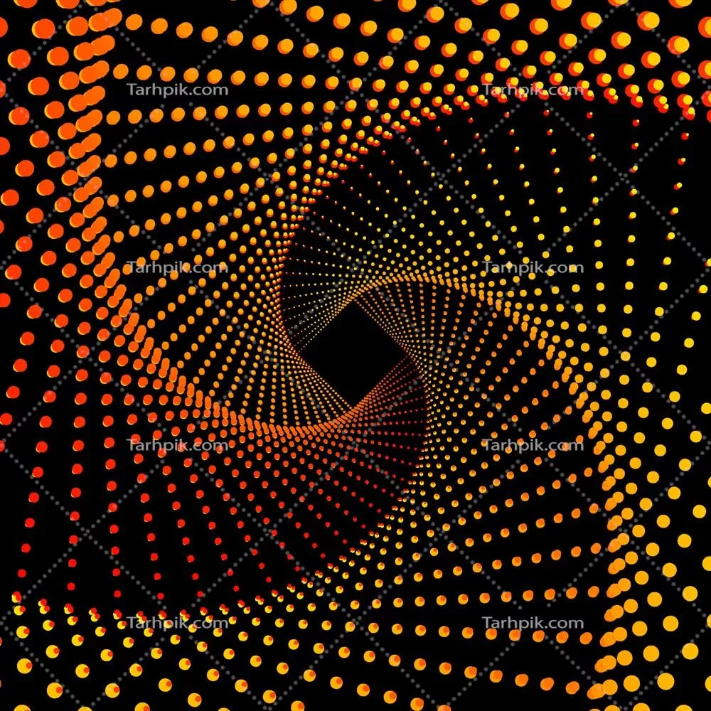 پس‌زمینه وکتوری با دایره‌های رنگی گوناگون و الگوی مارپیچ مربعی