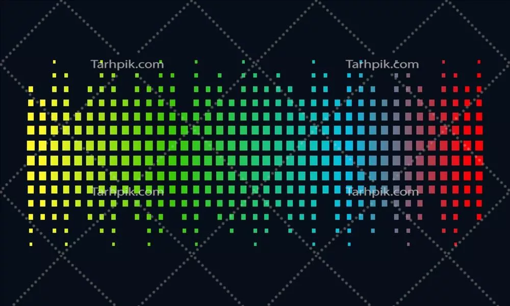 وکتور مفهوم لوگوی موسیقی با الهام از امواج صوتی و شکلهای انتزاعی در فناوری صوتی