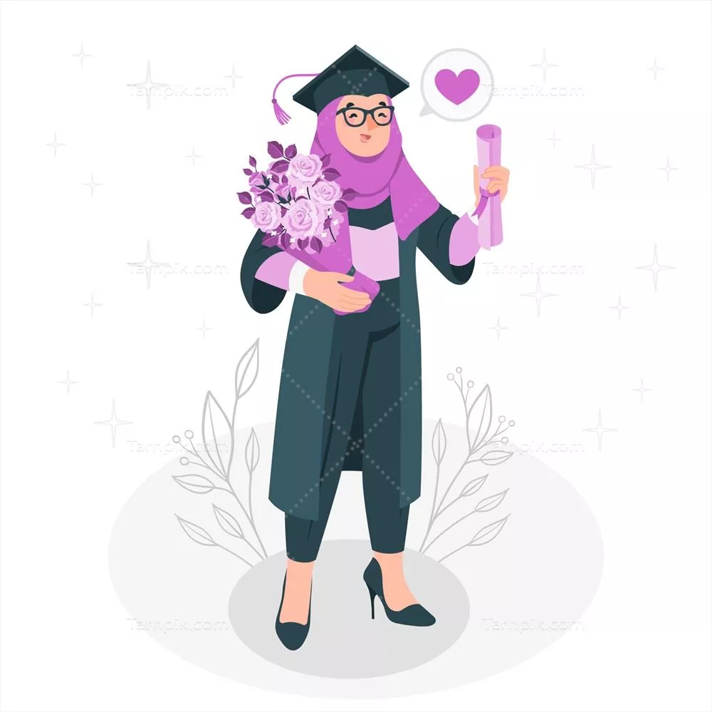 تصویری مفهومی از فارغالتحصیلی مسلمانان با طراحی وکتور