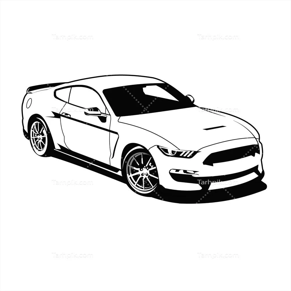 طراحی وکتور مشکی و سفیدی از خودروی موسانگ، نماد قدرت در صنعت اتومبیل