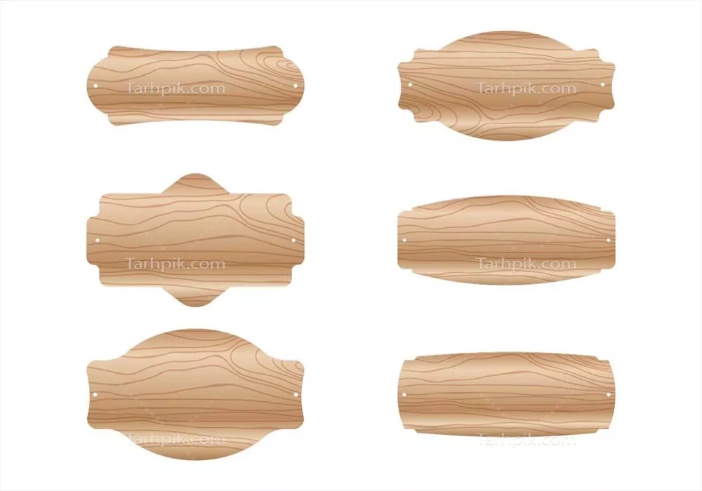 وکتور تکمیل تابلو نام چوبی دست ساز بدون حاشیه برای دکوراسیون منزل