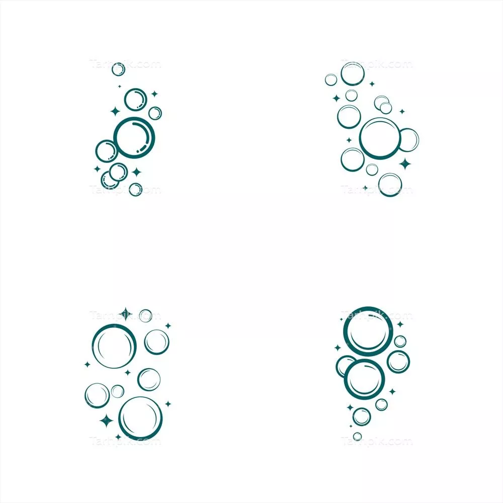 طراحی وکتور حباب با جلوه‌ای طبیعی و واقع‌گرایانه