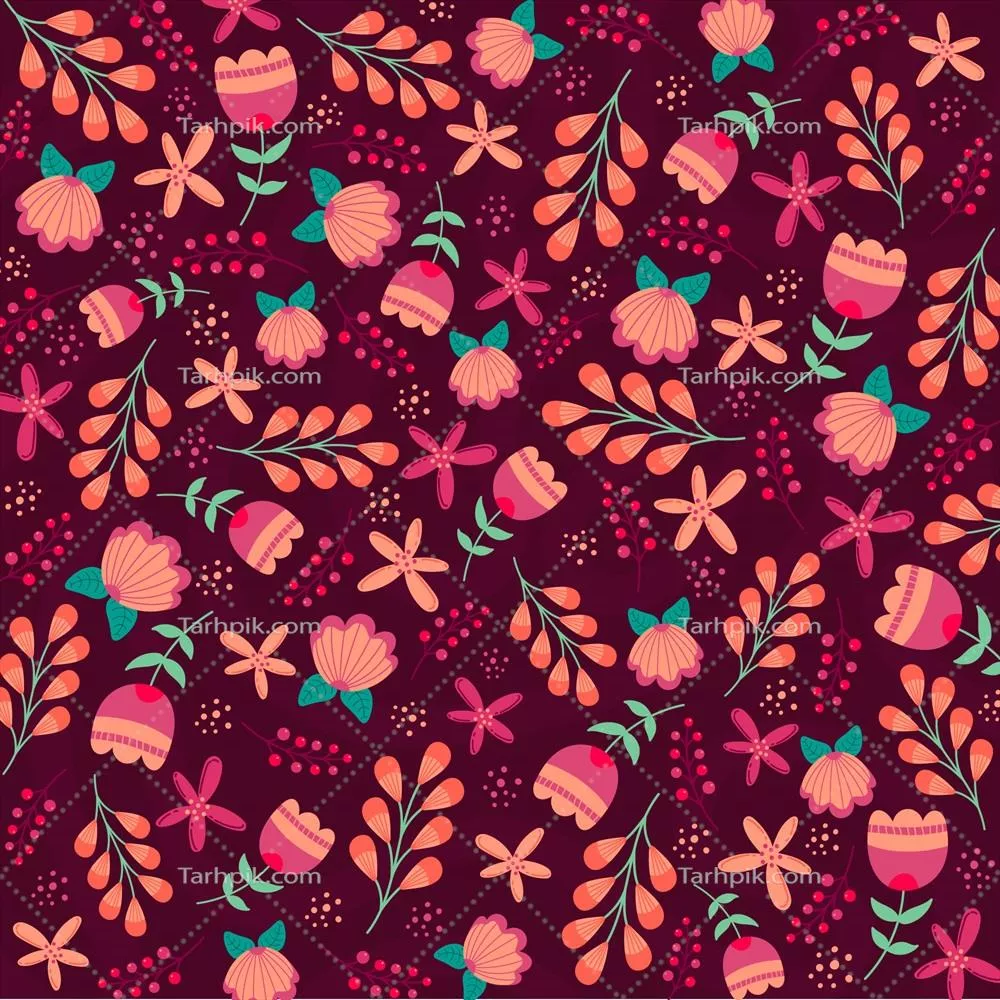 پس‌زمینه‌ای طبیعی با گل‌های رنگارنگ - وکتور زیبای طراحی‌شده