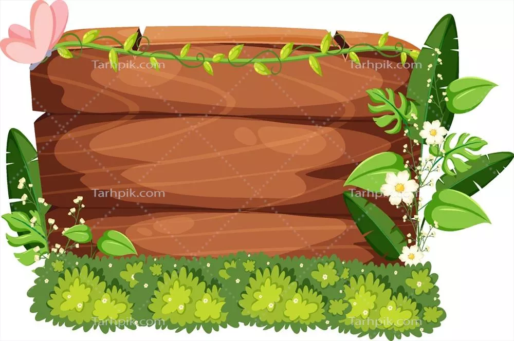 وکتور قاب چوبی طبیعی با برگ‌ها و گل‌ها برای تزئینات زیبا