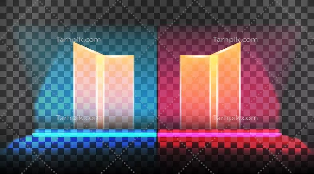 پوستر فریم نور نئونی، طراحی وکتور با پسزمینه شفاف و ایزوله