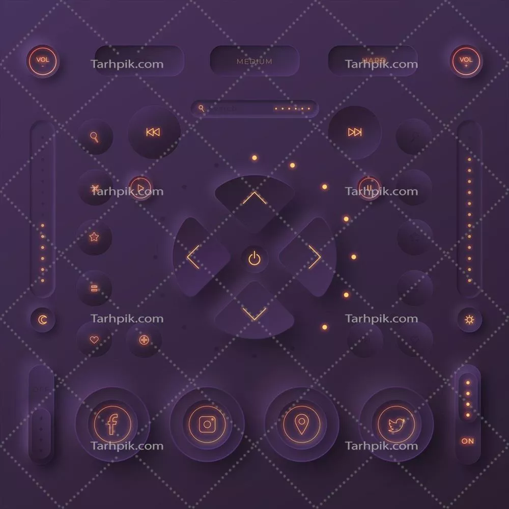 المانهای رابط کاربری طراحی نیومورفیسم: بررسی و نمونههای وکتور