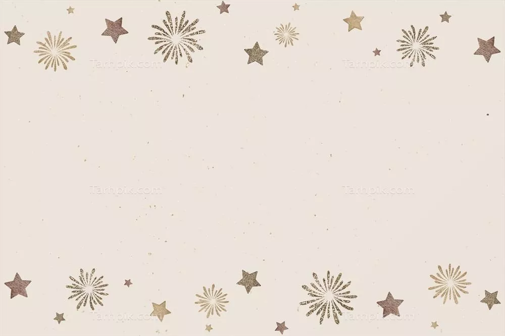 تصویر وکتور جدید سال با توپ طلایی و آتشبازی بر روی پسزمینه بژ