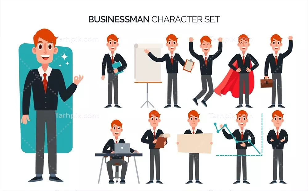 مجموعه شخصیت های تجاری با طراحی وکتور زیبا و جذاب